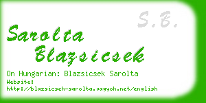 sarolta blazsicsek business card